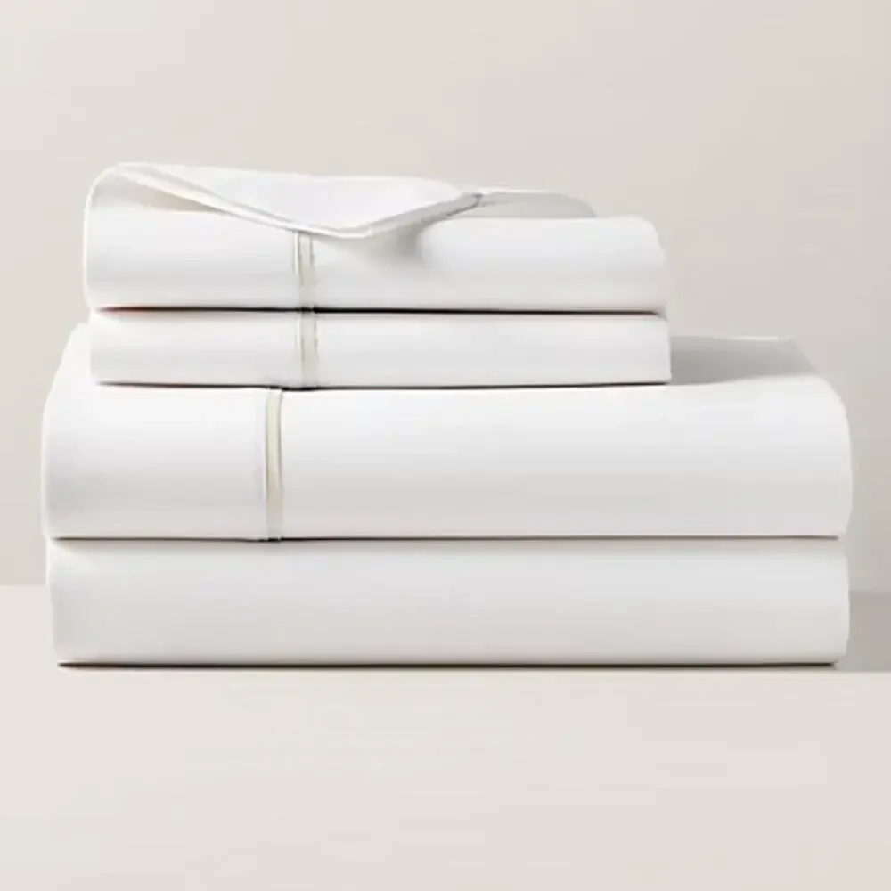 Ralph Lauren Organic Cotton Percale Palmer Full Flat Sheet Sand Dune NEW LUXURY
